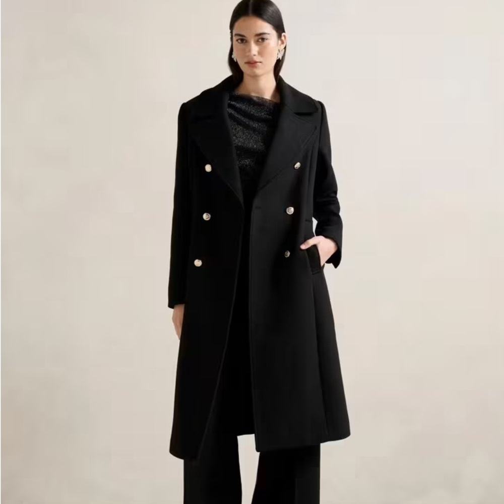 Ever New Mandy DB Military Coat in Black